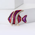 Alloy Enamel Striped Fish Brooch Pin For Cute Women's Apparel view 3