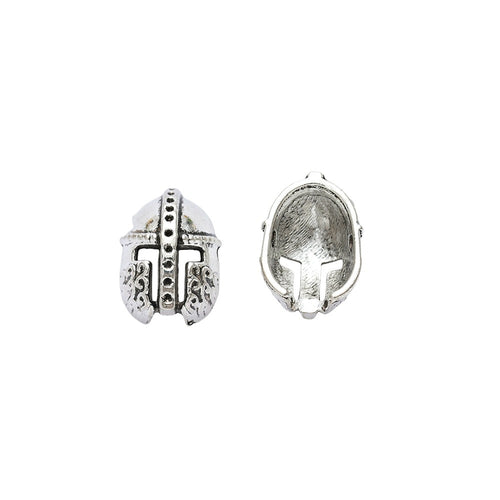 DIY Vintage Zinc Alloy Roman Helmet Small Hole Beads For Bracelet And Necklace Making