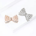 Alloy Pearl Rhinestone Bow Brooch For Women Apparel Decoration view 2