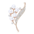 Alloy Pearl Flower Brooch For Elegant Womens Clothing Decoration view 1