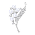 Alloy Pearl Flower Brooch For Elegant Womens Clothing Decoration view 2