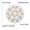 Alloy Rhinestone Snowflake Pearl Brooch For Fashion Clothing Decoration view 5