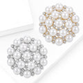 Alloy Rhinestone Snowflake Pearl Brooch For Fashion Clothing Decoration view 3