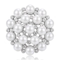 Alloy Rhinestone Snowflake Pearl Brooch For Fashion Clothing Decoration view 2