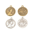 Zinc Alloy Lady Head Coin Charm Pendant for DIY Necklace Bracelet Jewelry Making view 4