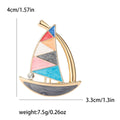 Alloy Enamel Sailboat Brooch Pin For Fashion Garment Decoration view 4