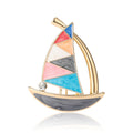 Alloy Enamel Sailboat Brooch Pin For Fashion Garment Decoration view 5