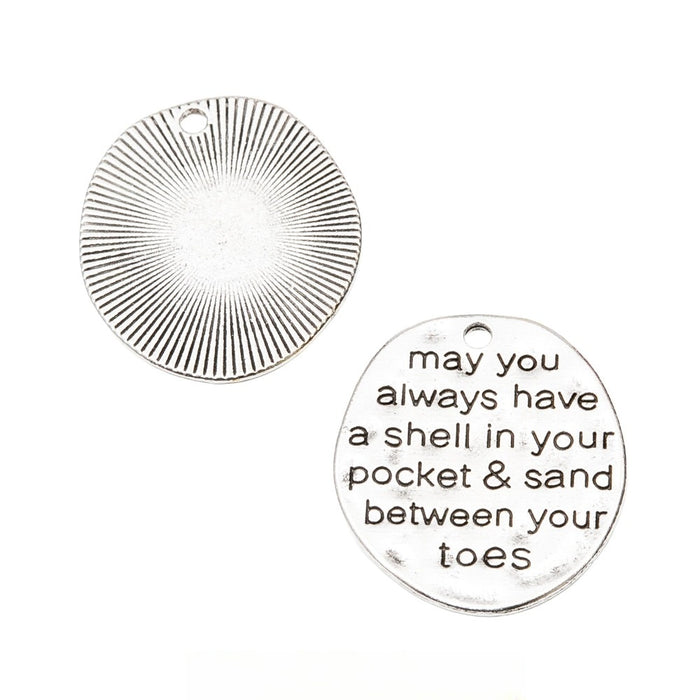 Antique Silver Zinc Alloy Round Tag Charm Pendant No.917671 for DIY Necklace Bracelet Jewelry Making
