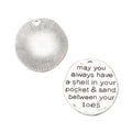 Antique Silver Zinc Alloy Round Tag Charm Pendant No.917671 for DIY Necklace Bracelet Jewelry Making view 2