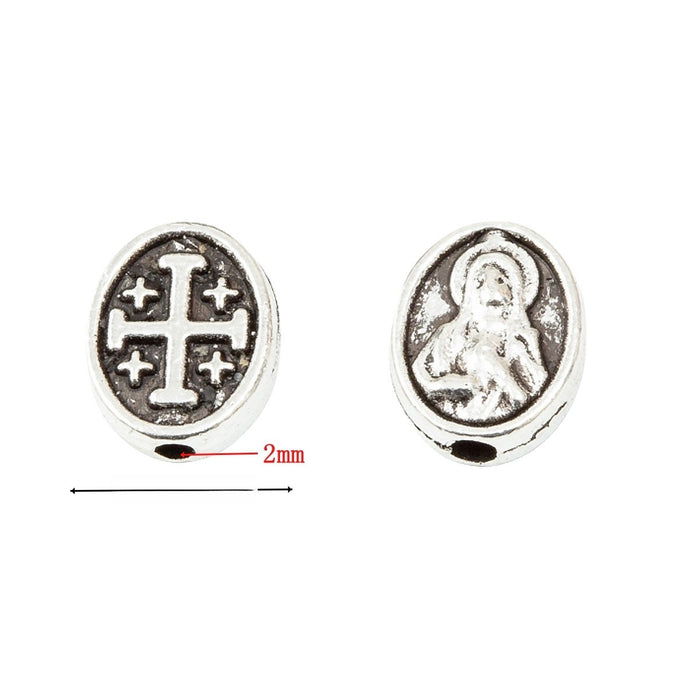 Vintage Zinc Alloy Jesus Small Hole Beads For DIY Bracelet Necklace Jewelry Accessories