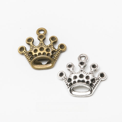 Zinc Alloy Crown Charm Pendant No.441921 for DIY Necklace Bracelet Jewelry Making