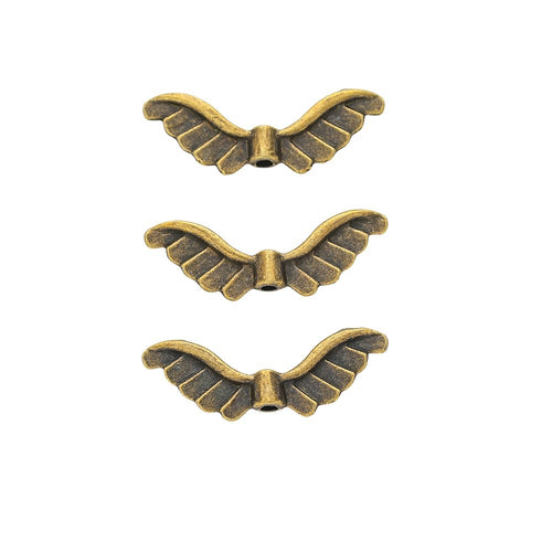 DIY Vintage Zinc Alloy Wing Hole Spacer Beads For Bracelet Necklace Jewelry Accessories