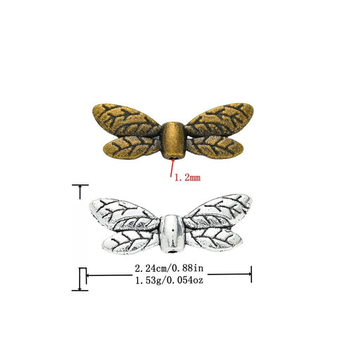 Vintage Zinc Alloy Wing Spacer Beads With Holes For DIY Bracelets And Necklaces