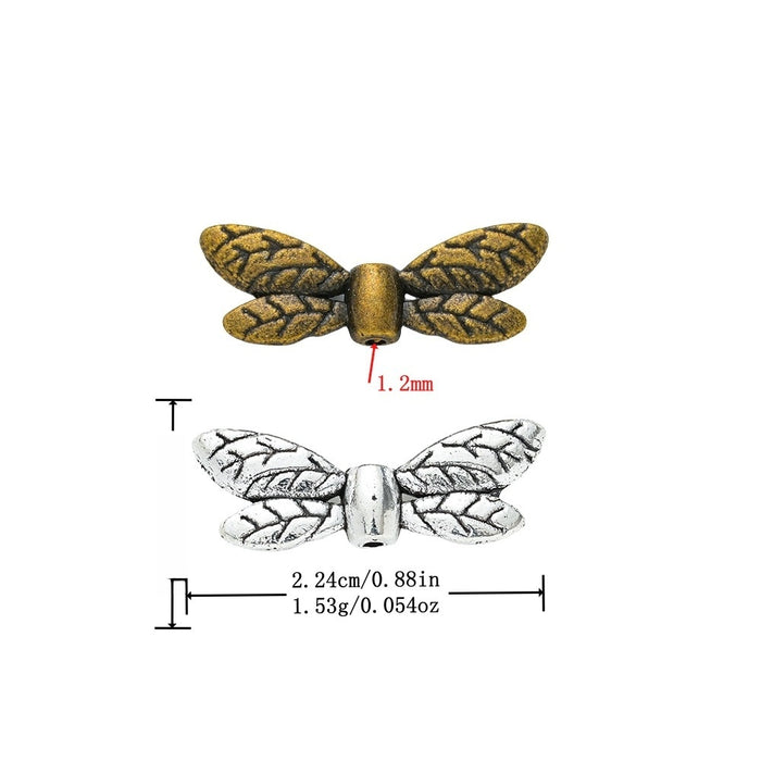 Vintage Zinc Alloy Wing Spacer Beads With Holes For DIY Bracelets And Necklaces