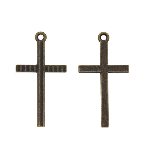 Zinc Alloy Cross Charm Pendant No.307354 for DIY Necklace Bracelet Jewelry Making