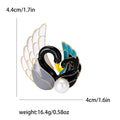 Alloy Rhinestone Enamel Swan Brooch With Pearl For Elegant Decoration view 6