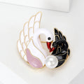 Alloy Rhinestone Enamel Swan Brooch With Pearl For Elegant Decoration view 4
