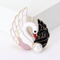 Alloy Rhinestone Enamel Swan Brooch With Pearl For Elegant Decoration view 5
