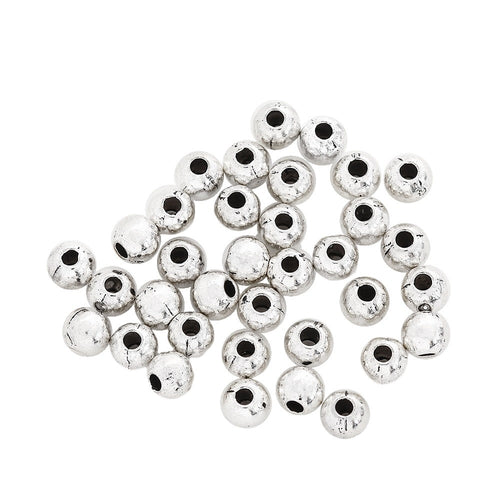 DIY Vintage Zinc Alloy 4mm Smooth Small Hole Beads For Bracelet Necklace Making