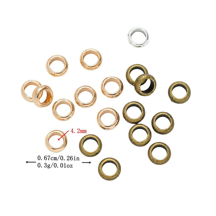 DIY Vintage Zinc Alloy 7mm Smooth Small Hole Spacer Beads For Bracelet Necklace Making