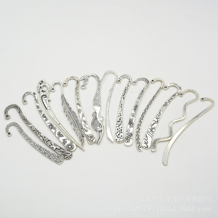 Gold Zinc Alloy Bookmark Charm Pendant for DIY Necklace Bracelet Jewelry Making