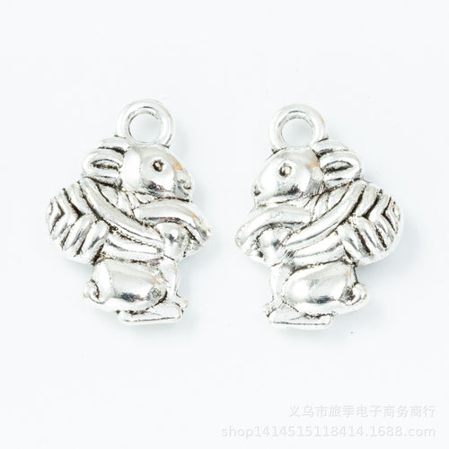 Zinc Alloy Rabbit Charm Pendant No.995958 for DIY Necklace Bracelet Jewelry Making