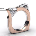 New Copper Two Tone Zircon Inlaid Ring European American Style Jewelry For Men And Women view 5