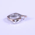 New Copper Two Tone Zircon Inlaid Ring European American Style Jewelry For Men And Women view 4
