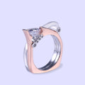 New Copper Two Tone Zircon Inlaid Ring European American Style Jewelry For Men And Women view 2