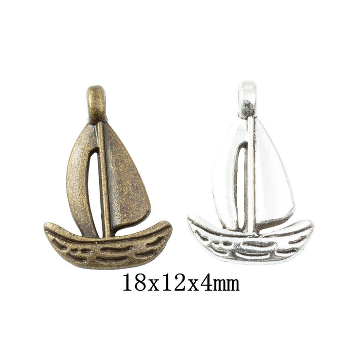Zinc Alloy Sailboat Charm Pendant No.863572 for DIY Necklace Bracelet Jewelry Making