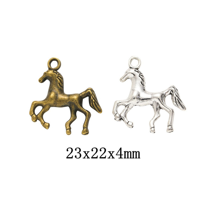 Zinc Alloy Horse Charm Pendant No.201817 for DIY Necklace Bracelet Jewelry Making
