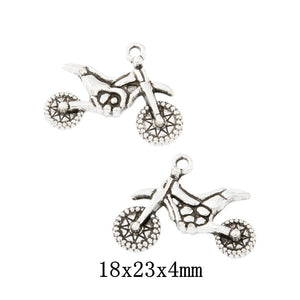 Antique Silver Zinc Alloy Motorcycle Charm Pendant No.449569 for DIY Necklace Bracelet Jewelry Making