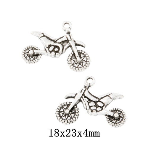 Antique Silver Zinc Alloy Motorcycle Charm Pendant No.449569 for DIY Necklace Bracelet Jewelry Making