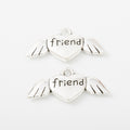 Zinc Alloy Winged Heart Charm Pendant No.773627 for DIY Necklace Bracelet Jewelry Making view 2