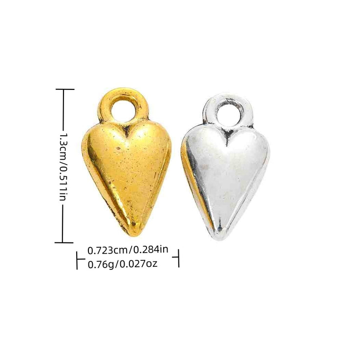 Zinc Alloy Heart Charm Pendant No.057592 for DIY Necklace Bracelet Jewelry Making