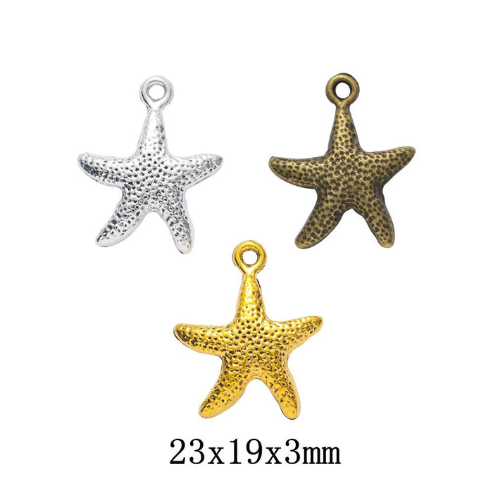 Zinc Alloy Starfish Charm Pendant No.753077 for DIY Necklace Bracelet Jewelry Making