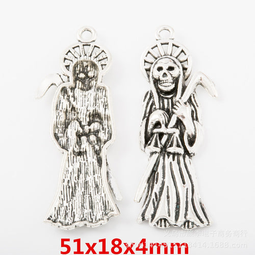 Antique Silver Zinc Alloy Grim Reaper Charm Pendant for DIY Necklace Bracelet Jewelry Making