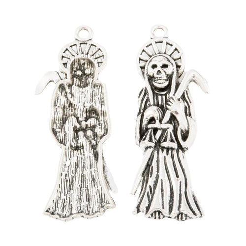 Antique Silver Zinc Alloy Grim Reaper Charm Pendant for DIY Necklace Bracelet Jewelry Making