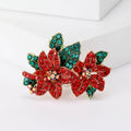 Metal Rhinestone Floral Brooch Pin For Elegant Apparel Decoration view 1