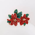 Metal Rhinestone Floral Brooch Pin For Elegant Apparel Decoration view 5