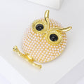 Electroplated Alloy Pearl Owl Brooch For Cute Garment Decoration view 3