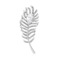 Alloy Rhinestone Feather Brooch Pin For Creative Fashion Decoration view 2