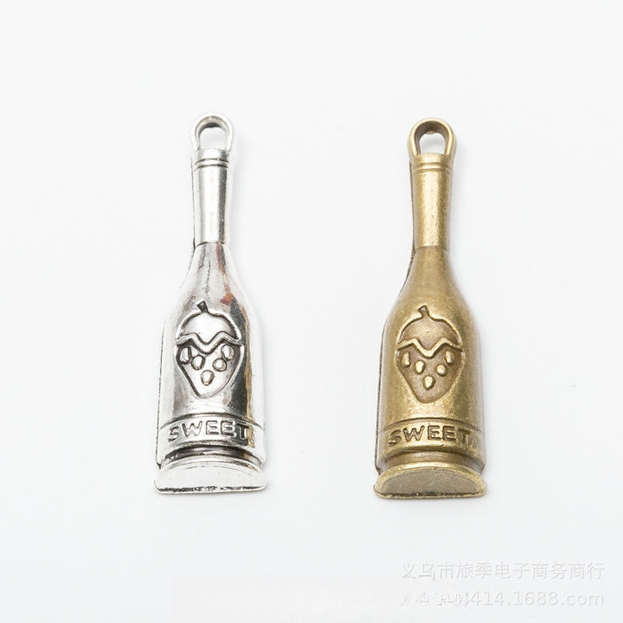Zinc Alloy Wine Bottle Charm Pendant No.845679 for DIY Necklace Bracelet Jewelry Making