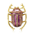 Metal Alloy Enamel Rhinestone Beetle Brooch Pin For Clothing view 2