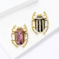 Metal Alloy Enamel Rhinestone Beetle Brooch Pin For Clothing view 3