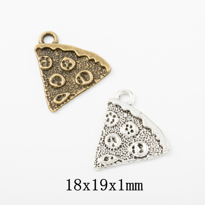 Zinc Alloy Pizza Charm Pendant for DIY Necklace Bracelet Jewelry Making