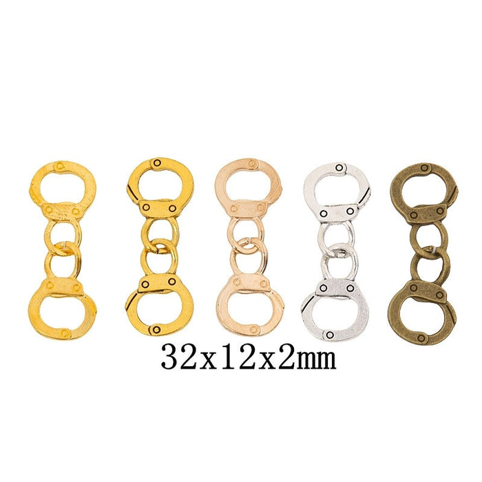 Zinc Alloy Handcuffs Charm Pendant No.735587 for DIY Necklace Bracelet Jewelry Making