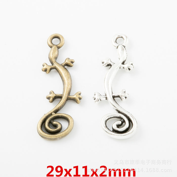 Zinc Alloy Gecko Charm Pendant No.735632 for DIY Necklace Bracelet Jewelry Making