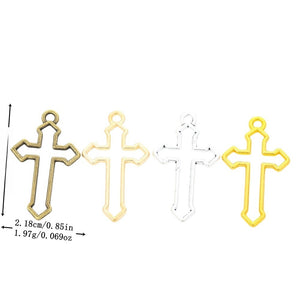 Zinc Alloy Cross Charm Pendant No.691104 for DIY Necklace Bracelet Jewelry Making