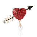 Alloy Rhinestone Heart Arrow Brooch For Women's Clothing Accessories view 5